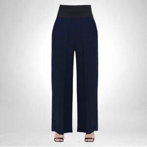 NEW Maison de Papillon Heather Hi-Waist Wide Leg Silk Georgette Pant SZ XS Noir